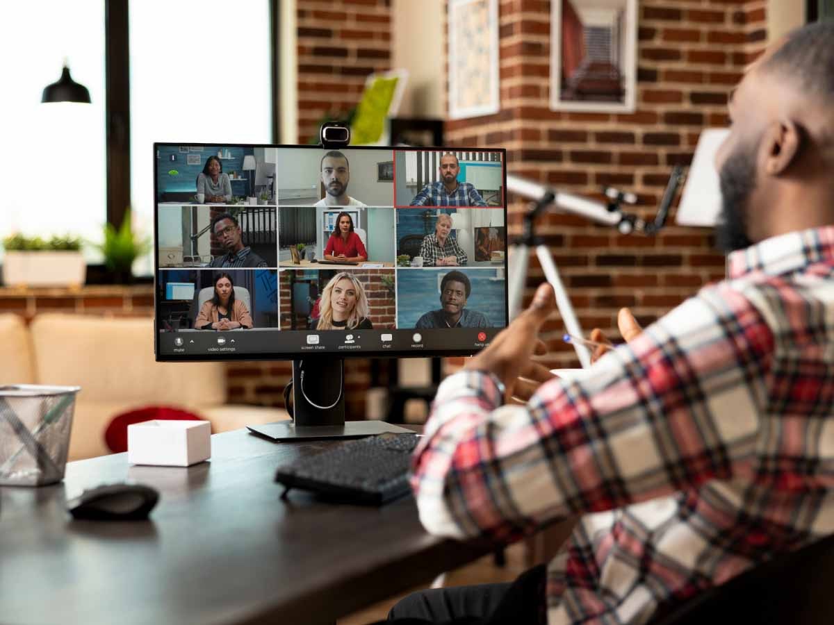 Hybrid employee working remotely