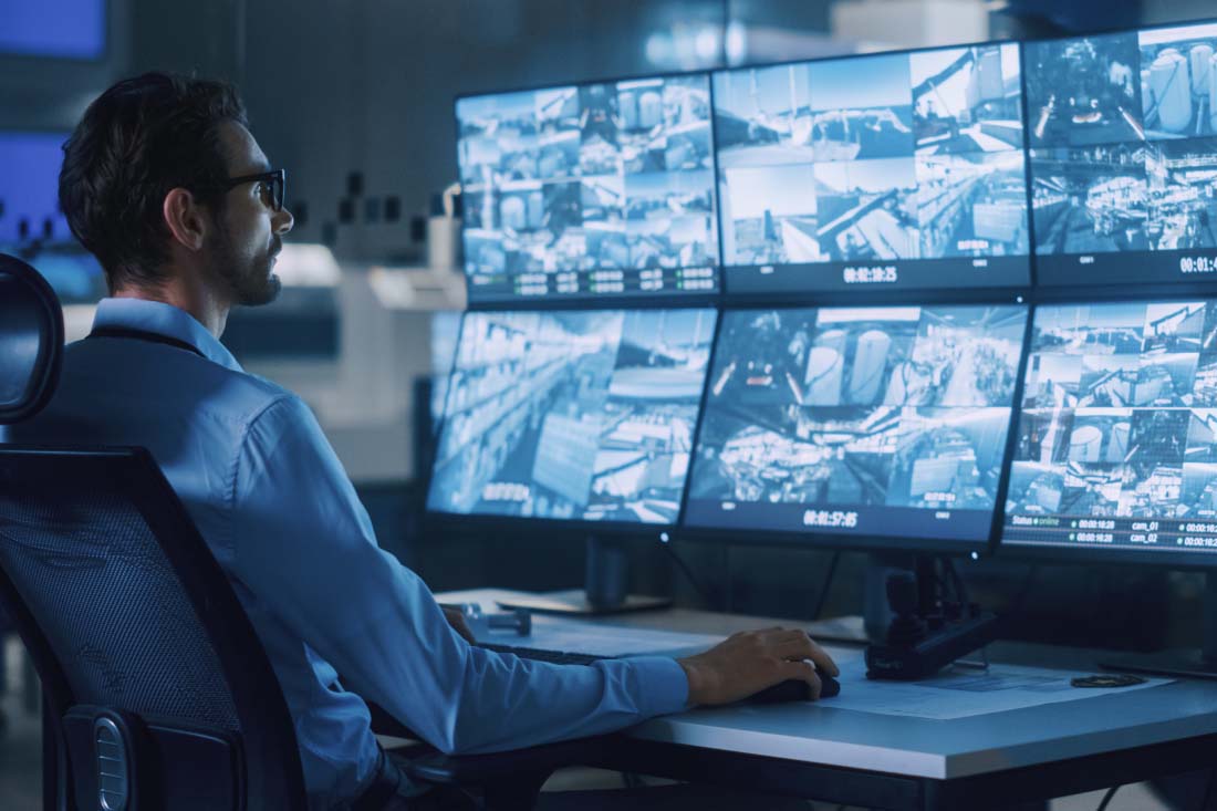 A surveillance system to illustrate the difference between surveillance vs. monitoring